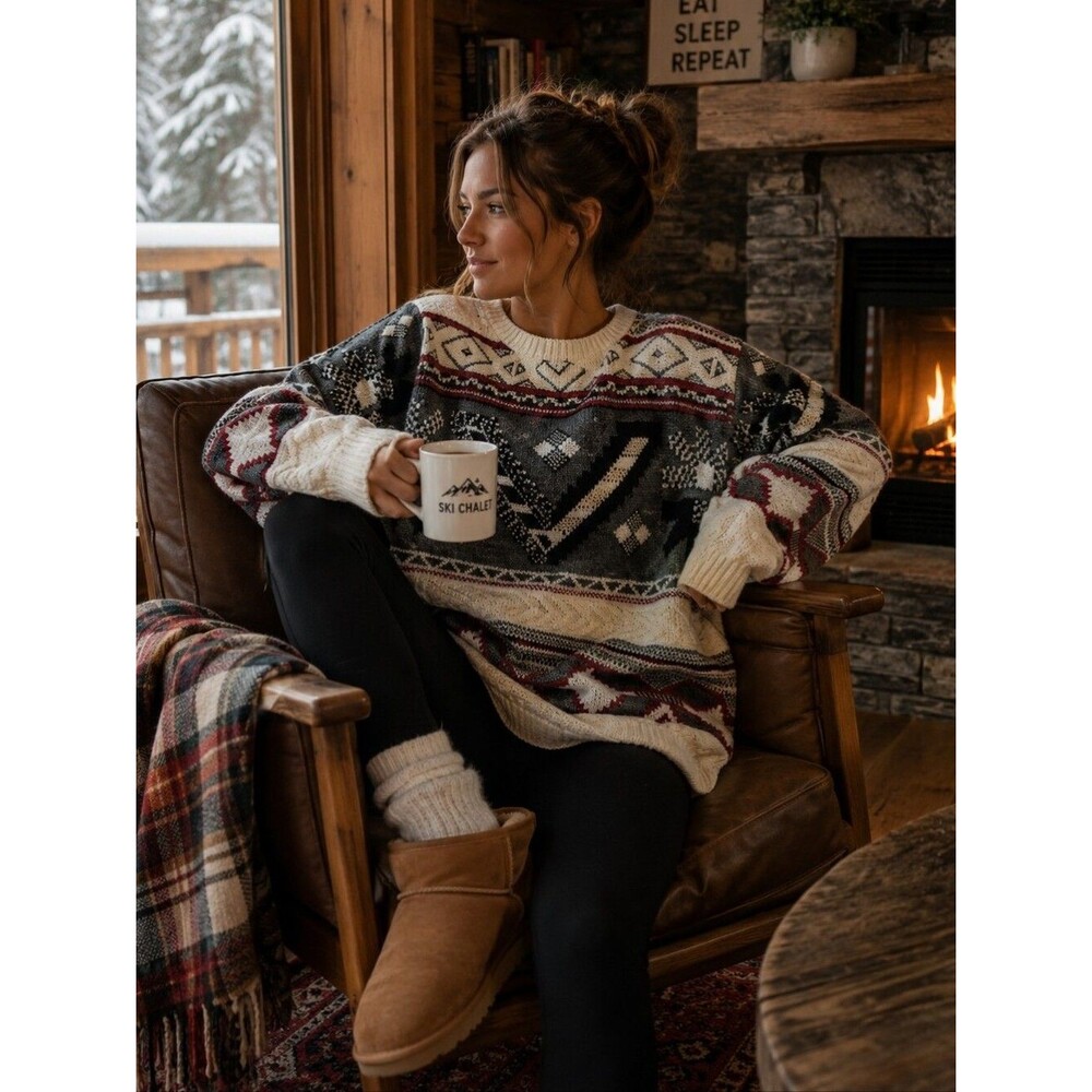 Ski Chalet Crew Neck Sweater XL Unisex Vintage Apparatus 18/20